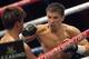 Gennady Golovkin, of Kazakhstan, right, fights against Nobuhiro Ishida, of Japan, during their WBA middleweight title fight, Saturday March 30, 2013, in Monaco. Golovkin stopped Ishida in the third round to successfully defend his WBA and IBO middleweight titles Saturday night. (AP Photo/Lionel Cironneau)