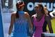 Serena Williams congratulates Ana Ivanovic after match at 2014 Australian Open.