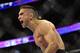 Jan 26, 2013; Chicago, IL, USA; Ricardo Lamas celebrates after defeating Erik Koch (not pictured) during UFC on FOX 6 at the United Center. Mandatory Credit: David Banks-USA TODAY Sports