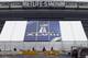 EAST RUTHERFORD, NJ - JANUARY 27: MetLife Stadium stands behind a Super Bowl sign as the venue is prepared to host Super Bowl XLVIII between the Denver Broncos and the Seattle Seahawks January 27, 2014 in East Rutherford, New Jersey. (Photo by Jeff Zelevansky/Getty Images)