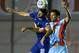 Boca Juniors' Emmanuel Gigliotti, left, goes for a header with Arsenal's Mariano Echeverria during an Argentine league soccer match in Buenos Aires, Argentina, Sunday, Nov. 17, 2013. (AP Photo/Eduardo Di Baia)