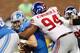 Mathias Kiwanuka sacking Detroit Lions quarterback Matthew Stafford in Week 16 of last season.