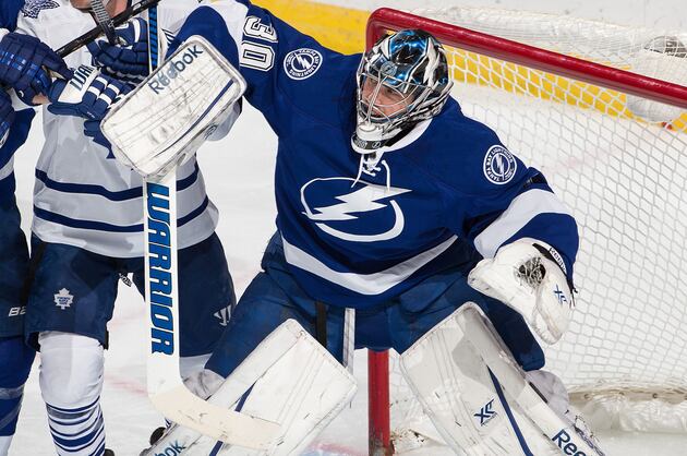 Ben Bishop of Tampa Bay Lightning Leaves Game with Injury
