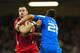 CARDIFF, WALES - FEBRUARY 01: Wales player Sam Warburton runs into the Italy defence during the RBS Six Nations match between Wales and Italy at the Millennium stadium on February 1, 2014 in Cardiff, Wales. (Photo by Stu Forster/Getty Images)