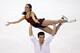 Felicia Zhang and Nathan Bartholomay compete during the pairs free skate at the U.S. Figure Skating Championships in Boston, Saturday, Jan. 11, 2014. (AP Photo/Elise Amendola)