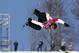 Canada's Mark McMorris takes a jump during the men's snowboard slopestyle semifinal at the Rosa Khutor Extreme Park, at the 2014 Winter Olympics, Saturday, Feb. 8, 2014, in Krasnaya Polyana, Russia. (AP Photo/Andy Wong)