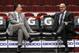 Chicago Bulls executives: General Manager Gar Forman (left) and Vice President of Basketball Operations John Paxson (right)
