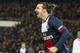 Paris Saint Germain's Zlatan Ibrahimovic, right, of Sweden celebrates after scoring against Bordeaux during their French League One soccer match, Friday Jan. 31, 2014, at Parc des Princes stadium, in Paris, France. (AP Photo/Jacques Brinon)