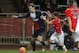 Paris Saint Germain's Zlatan Ibrahimovic of Sweden, left, challenges for the ball with Monaco's Joao Moutinho of Portugal during their French League One soccer match, in Monaco stadium, Sunday, Feb. 9 , 2014. (AP Photo/Lionel Cironneau)