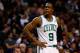 BOSTON, MA - JANUARY 24: Rajon Rondo #9 of the Boston Celtics looks on during a game against the Oklahoma City Thunder at the TD Garden on January 24, 2014 in Boston, Massachusetts. NOTE TO USER: User expressly acknowledges and agrees that, by downloading and/or using this photograph, user is consenting to the terms and conditions of the Getty Images License Agreement. (Photo by Alex Trautwig/Getty Images)