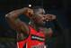 MELBOURNE, AUSTRALIA - FEBRUARY 02: James Ennis of the Wildcats celebrates after shooting a basket during the round 16 NBL match between the Melbourne Tigers and the Perth Wildcats at Hisense Arena on February 2, 2014 in Melbourne, Australia. (Photo by Scott Barbour/Getty Images)