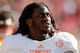 TUSCALOOSA, AL - OCTOBER 26: A.J. Johnson #45 of the Tennessee Volunteers against the Alabama Crimson Tide at Bryant-Denny Stadium on October 26, 2013 in Tuscaloosa, Alabama. (Photo by Kevin C. Cox/Getty Images)