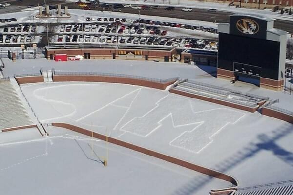 Missouri Shows Support for Michael Sam with Message in Snow at Faurot Field