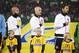 VIENNA, AUSTRIA - NOVEMBER 19: Goalkeeper Tim Howard, Michael Bradley and Omar Gonzales of USA (L-R) line up for the national anthem prior to the International friendly match between Austria and USA at the Ernst-Happel Stadium on November 19, 2013 in Vienna, Austria. (Photo by Christian Hofer/Getty Images)