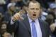 Chicago Bulls coach Tom Thibodeau shouts during the second half of an NBA basketball game against the Memphis Grizzlies in Memphis, Tenn., Monday, Dec. 30, 2013. The Bulls won 95-91. (AP Photo/Danny Johnston)