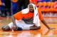 Nov 8, 2013; Syracuse, NY, USA; Syracuse Orange center Baye Moussa Keita (12) stretches prior to the game against the Cornell Big Red at Carrier Dome. Syracuse defeated Cornell 82-60. Mandatory Credit: Rich Barnes-USA TODAY Sports
