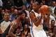 MIAMI, FL - JANUARY 29: Kevin Durant #35 of the Oklahoma City Thunder handles the ball against LeBron James #6 of the Miami Heat at the American Airlines Arena in Miami, Florida on Jan. 29, 2014. NOTE TO USER: User expressly acknowledges and agrees that, by downloading and/or using this photograph, user is consenting to the terms and conditions of the Getty Images License Agreement. Mandatory copyright notice: Copyright NBAE 2014 (Photo by Issac Baldizon/NBAE via Getty Images)
