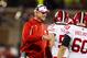 Oct 19, 2013; Champaign, IL, USA; Wisconsin Badgers head coach Gary Andersen congratulates his team after a touchdown against the Illinois Fighting Illini at Memorial Stadium. Wisconsin wins 56-32 over Illinois. Mandatory Credit: Trevor Ruszkowksi-USA TODAY Sports