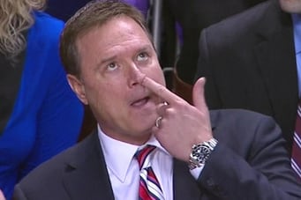 Photo: Bill Self 'Pulls a Boeheim,' Picks Nose
