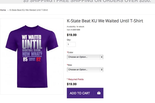 Photo: K-State Shirt Trolls Kansas Basketball