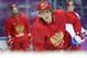 Russia forward Alexander Ovechkin approaches the goal for a shot during a training session at the Bolshoy Ice Dome at the the 2014 Winter Olympics, Tuesday, Feb. 11, 2014, in Sochi, Russia. (AP Photo/Julio Cortez)