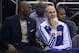 Los Angeles Lakers guard Kobe Bryant, left, talks to center Chris Kaman on the end of the bench during the first half of an NBA basketball game against the Orlando Magic in Orlando, Fla., Friday, Jan. 24, 2014. (AP Photo/Phelan M. Ebenhack)