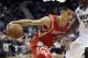 Houston Rockets' Jeremy Lin plays against the Minnesota Timberwolves in the second half of an NBA basketball game against the Minnesota Timberwolves, Monday, Feb. 10, 2014, in Minneapolis. The Rockets won 107-89. (AP Photo/Jim Mone)