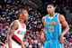 PORTLAND, OR - DECEMBER 16: Anthony Davis #23 of the New Orleans Hornets speaks with Damian Lillard #0 of the Portland Trail Blazers before resuming action in their game on December 16, 2012 at the Rose Garden Arena in Portland, Oregon. NOTE TO USER: User expressly acknowledges and agrees that, by downloading and or using this photograph, user is consenting to the terms and conditions of the Getty Images License Agreement. Mandatory Copyright Notice: Copyright 2012 NBAE (Photo by Sam Forencich/NBAE via Getty Images)
