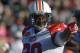 South defensive end Dee Ford (30) of Auburn points to the sidelines during the first quarter of the Senior Bowl NCAA college football game on Saturday, Jan. 25, 2014, in Mobile, Ala. (AP Photo/G.M. Andrews)