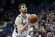 Minnesota Timberwolves' Kevin Love shoots a free throw in the second half of an NBA basketball game against the Houston Rockets, Monday, Feb. 10, 2014, in Minneapolis. The Rockets won 107-89. (AP Photo/Jim Mone)