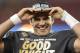 Central Florida quarterback Blake Bortles puts on his champions hat after the Fiesta Bowl NCAA college football game against Baylor, Wednesday, Jan. 1, 2014, in Glendale, Ariz. Central Florida won 52-42. (AP Photo/Rick Scuteri)