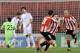 Athletic Bilbao's Ibai Gomez, second right, celebrates between his teammates Mikel Rico, right, and Ander Herrera, center, after scoring his goal resulting in a tie, during the Spanish League soccer match between Athletic Bilbao and Real Madrid, at San Mames stadium in Bilbao, Spain, Sunday, Feb. 2, 2014. (AP Photo/Alvaro Barrientos)