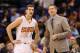 PHOENIX, AZ - JANUARY 15: Goran Dragic #1 and head coach Jeff Hornacek of the Phoenix Suns during the NBA game against the Los Angeles Lakers at US Airways Center on January 15, 2014 in Phoenix, Arizona. The Suns defeated the Lakers 121-114. NOTE TO USER: User expressly acknowledges and agrees that, by downloading and or using this photograph, User is consenting to the terms and conditions of the Getty Images License Agreement. (Photo by Christian Petersen/Getty Images)