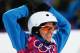 SOCHI, RUSSIA - FEBRUARY 14: Alla Tsuper of Belarus celebrates after her run in the Freestyle Skiing Ladies' Aerials Finals on day seven of the Sochi 2014 Winter Olympics at Rosa Khutor Extreme Park on February 14, 2014 in Sochi, Russia. (Photo by Clive Mason/Getty Images)