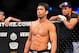 Feb 15, 2014; Jaragua do Sul, SC, Brazil; Lyoto Machida (red gloves) before his fight against Gegard Mousasi (blue gloves) during UFC Fight Night Machida vs Mousasi at Arena Jaragua. Mandatory Credit: Jason Silva-USA TODAY Sports