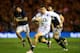 EDINBURGH, SCOTLAND - FEBRUARY 08: Jonny May of England runs through with the ball during the RBS Six Nations match between Scotland and England at Murrayfield Stadium on February 8, 2014 in Edinburgh, Scotland. (Photo by David Rogers/Getty Images)