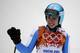 Italy's Francesca Marsaglia waves after completing the second run of the women's giant slalom at the Sochi 2014 Winter Olympics, Tuesday, Feb. 18, 2014, in Krasnaya Polyana, Russia. (AP Photo/Gero Breloer)
