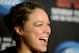 Feb 23, 2013; Anaheim, CA, USA; Ronda Rousey attends the post fight press conference at the Honda Center. Rousey defeated Liz Carmouche in their bantamweight title bout. Mandatory Credit: Jayne Kamin-Oncea-USA TODAY Sports