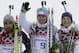 Svendsen, centre, celebrates his gold medal win for Norway.