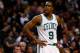 BOSTON, MA - JANUARY 24: Rajon Rondo #9 of the Boston Celtics looks on during a game against the Oklahoma City Thunder at the TD Garden on January 24, 2014 in Boston, Massachusetts. NOTE TO USER: User expressly acknowledges and agrees that, by downloading and/or using this photograph, user is consenting to the terms and conditions of the Getty Images License Agreement. (Photo by Alex Trautwig/Getty Images)