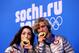 SOCHI, RUSSIA - FEBRUARY 18: Gold medalists Meryl Davis (L) and Charlie White of the United States celebrate during the medal ceremony for the Figure Skating Ice Danceon day 11 of the Sochi 2014 Winter Olympics at Medals Plaza on February 18, 2014 in Sochi, Russia. (Photo by Paul Gilham/Getty Images)