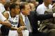 November 25, 2012; East Lansing, MI, USA; Michigan State Spartans head coach Tom Izzo talks to Michigan State Spartans guard Keith Appling (11) on bench during 1st half of a game at Jack Breslin Students Events Center against the Louisiana Lafayette Ragin Cajuns. Mandatory Credit: Mike Carter-USA TODAY Sports