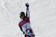 Vic Wild of Russia celebrates after winning gold.