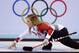 Canada’s skip Jennifer Jones watches her throw during the women's curling semifinal game against Britain at the 2014 Winter Olympics, Wednesday, Feb. 19, 2014, in Sochi, Russia. (AP Photo/Robert F. Bukaty)