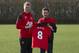 Manchester United's new signing Juan Mata, right, displays his new shirt alongside manager David Moyes before a press conference at the team's Carrington training ground, Manchester, England, Monday, Jan. 27, 2014. With Manchester United in danger of missing out on the Champions League next season, Juan Mata's arrival at Old Trafford for a club record fee of 37.1 million pounds ($61.2 million) is certainly an emergency move. But it also marks the first step in the rebuilding process of England's most titled club. After a botched transfer campaign last summer that was followed by the club's lackluster first half of the season, United now looks determined to allow manager David Moyes the opportunity to build his own team.(AP Photo/Jon Super)