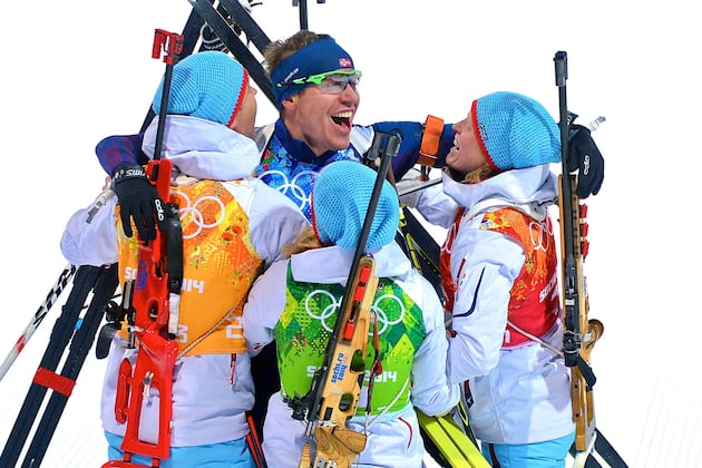 Biathlon Medal Results and Times from Olympic 2014 Mixed 2x6km, 2x7.5km Relay