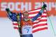SOCHI, RUSSIA - FEBRUARY 19: Gold medalist Ted Ligety of the United States celebrates during the flower ceremony for the the Alpine Skiing Men's Giant Slalom on day 12 of the Sochi 2014 Winter Olympics at Rosa Khutor Alpine Center on February 19, 2014 in Sochi, Russia. (Photo by Doug Pensinger/Getty Images)