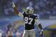 Dallas Cowboys defensive tackle Jason Hatcher celebrates during the second half of an NFL football game against the Dallas Cowboys Sunday, Sept. 29, 2013, in San Diego. (AP Photo/Gregory Bull)