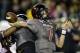 Texas Tech quarterback Davis Webb throws a long pass against Arizona State during the first half of the Holiday Bowl NCAA college football game, Monday, Dec. 30, 2013, in San Diego. Webb has thrown four touchdown passes in the first half. (AP Photo/Lenny Ignelzi)