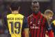 MILAN, ITALY - FEBRUARY 19: Mario Balotelli (R) of AC Milan and Diego Costa of Club Atletico de Madrid look on during the UEFA Champions League Round of 16 match between AC Milan and Club Atletico de Madrid at Stadio Giuseppe Meazza on February 19, 2014 in Milan, Italy. (Photo by Marco Luzzani/Getty Images)